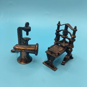 Vintage 1977 Durham Industries Miniature Metal Lot – Electric Chair & Meat...